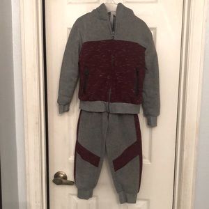 RND Gray/Maroon Sherpa Hoodie & Jogger-Size 5